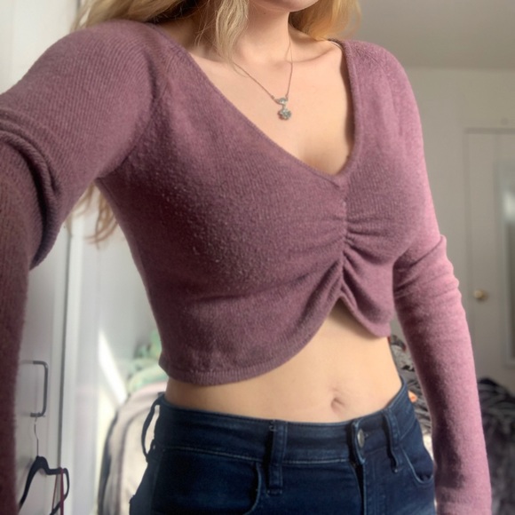 Mauve cinched crop top!! - Picture 2 of 3